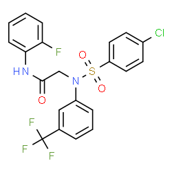 2-[[(4-CHLOROPHENYL)SULFONYL]-3-(TRIFLUOROMETHYL)ANILINO]-N-(2-FLUOROPHENYL)ACETAMIDE结构式