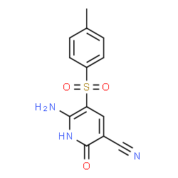 6-AMINO-2-HYDROXY-5-[(4-METHYLPHENYL)SULFONYL]NICOTINONITRILE结构式