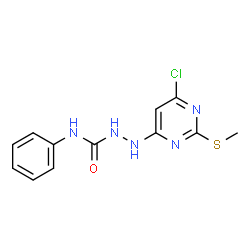 2-[6-CHLORO-2-(METHYLSULFANYL)-4-PYRIMIDINYL]-N-PHENYL-1-HYDRAZINECARBOXAMIDE Structure