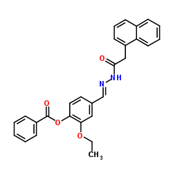 2-Ethoxy-4-{(E)-[(1-naphthylacetyl)hydrazono]methyl}phenyl benzoate Structure