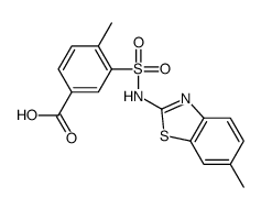 4-methyl-3-[(6-methyl-1,3-benzothiazol-2-yl)sulfamoyl]benzoic acid结构式