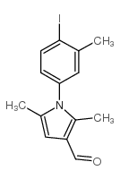 1-(4-iodo-3-methylphenyl)-2,5-dimethylpyrrole-3-carbaldehyde structure