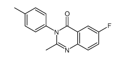 6-fluoro-2-methyl-3-(4-methylphenyl)quinazolin-4-one结构式