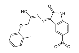 2-(2-methylphenoxy)-N'-(5-nitro-2-oxoindol-3-yl)acetohydrazide结构式