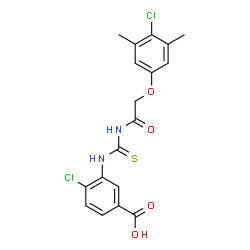 4-CHLORO-3-[[[[(4-CHLORO-3,5-DIMETHYLPHENOXY)ACETYL]AMINO]THIOXOMETHYL]AMINO]-BENZOIC ACID structure