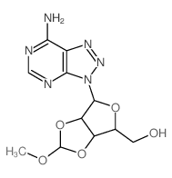 [2-(5-amino-2,4,7,8,9-pentazabicyclo[4.3.0]nona-1,3,5,7-tetraen-9-yl)-7-methoxy-3,6,8-trioxabicyclo[3.3.0]oct-4-yl]methanol结构式