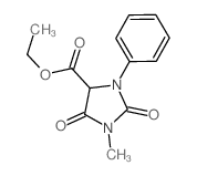 ethyl 1-methyl-2,5-dioxo-3-phenyl-imidazolidine-4-carboxylate structure
