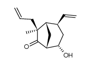 (1S,2R,4S,5R,7S)-7-allyl-4-hydroxy-7-methyl-2-vinylbicyclo[3.2.1]octan-6-one结构式