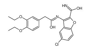 5-chloro-3-[[2-(3,4-diethoxyphenyl)acetyl]amino]-1-benzofuran-2-carboxamide Structure