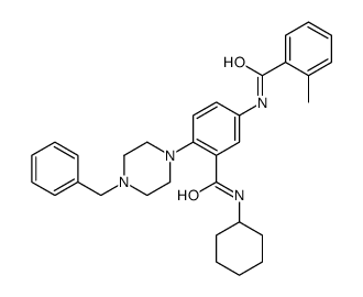 2-(4-benzylpiperazin-1-yl)-N-cyclohexyl-5-[(2-methylbenzoyl)amino]benzamide Structure