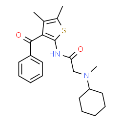 Acetamide, N-(3-benzoyl-4,5-dimethyl-2-thienyl)-2-(cyclohexylmethylamino)- (9CI)结构式