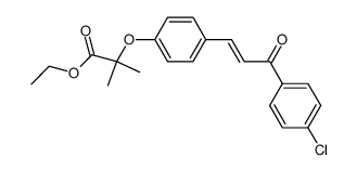 2-{4-[(Z)-3-(4-Chloro-phenyl)-3-oxo-propenyl]-phenoxy}-2-methyl-propionic acid ethyl ester结构式