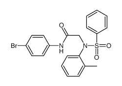 2-[N-(benzenesulfonyl)-2-methylanilino]-N-(4-bromophenyl)acetamide结构式