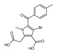 4-bromo-2-carboxymethyl-1-methyl-5-(4-methyl-benzoyl)-pyrrole-3-carboxylic acid结构式