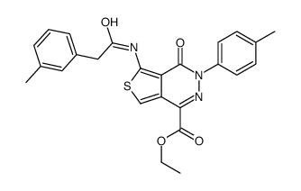 ethyl 3-(4-methylphenyl)-5-[[2-(3-methylphenyl)acetyl]amino]-4-oxothieno[3,4-d]pyridazine-1-carboxylate Structure