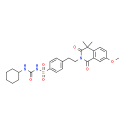 3-cyclohexyl-1-[4-[2-(7-methoxy-4,4-dimethyl-1,3-dioxo-isoquinolin-2-yl)ethyl]phenyl]sulfonyl-urea结构式