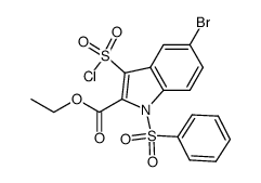 ethyl 5-bromo-3-(chlorosulfonyl)-1-(phenylsulfonyl)-1H-indole-2-carboxylate Structure