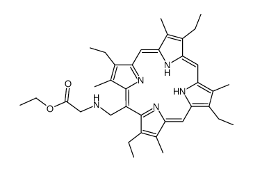 ethyl 2-[(2,7,12,17-tetraethyl-3,8,13,18-tetramethyl-23,24-dihydroporphyrin-5-yl)methylamino]acetate Structure
