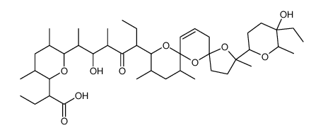 2-[6-[6-[3-(5-ethyl-5-hydroxy-6-methyloxan-2-yl)-3,10,12-trimethyl-4,6,8-trioxadispiro[4.1.57.35]pentadec-13-en-9-yl]-3-hydroxy-4-methyl-5-oxooctan-2-yl]-3,5-dimethyloxan-2-yl]butanoic acid结构式