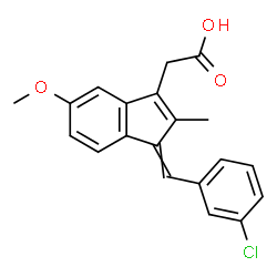 1-(3-Chlorobenzylidene)-5-methoxy-2-methyl-1H-indene-3-acetic acid structure