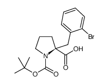 (S)-2-(2-BROMOBENZYL)-1-(TERT-BUTOXYCARBONYL)PYRROLIDINE-2-CARBOXYLIC ACID结构式