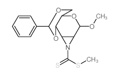 methyl 2-methoxy-6-phenyl-1a,2,3a,4,7a,7b-hexahydro-[1,3]dioxino[4,5]pyrano[1,2-b]azirine-1-carbodithioate Structure