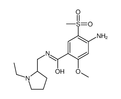 4-amino-N-[(1-ethylpyrrolidin-2-yl)methyl]-2-methoxy-5-methylsulfonylbenzamide Structure