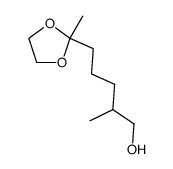 2-(5-hydroxy-4-methylpentyl)-2-methyl-1,3-dioxolane结构式