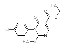 ethyl 1-(4-chlorophenyl)-2-methylsulfanyl-6-oxo-pyrimidine-5-carboxylate结构式