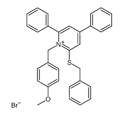 2-(benzylthio)-1-(4-methoxybenzyl)-4,6-diphenylpyridin-1-ium bromide Structure