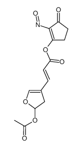 2-nitroso-3-oxocyclopent-1-en-1-yl (E)-3-(5-acetoxy-4,5-dihydrofuran-3-yl)acrylate Structure