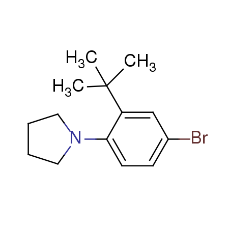 1-(4-Bromo-2-tert-butylphenyl)pyrrolidine Structure