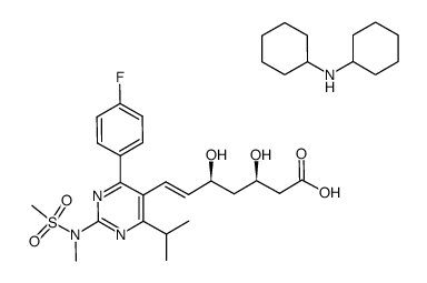 (+)-7-[4-(4-fluorophenyl)-6-isopropyl-2-(N-methyl-N-methylsulfonylamino)pyrimidin-5-yl]-(3R,5S)-dihydroxy-(E)-heptenoic acid dicyclohexylammonium salt Structure