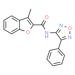 3-Methyl-N-(4-phenyl-1,2,5-oxadiazol-3-yl)-1-benzofuran-2-carboxamide结构式