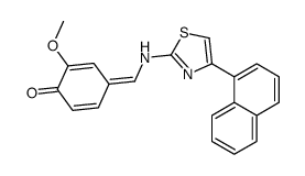2-methoxy-4-[[(4-naphthalen-1-yl-1,3-thiazol-2-yl)amino]methylidene]cyclohexa-2,5-dien-1-one结构式