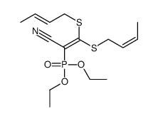 3,3-bis(but-2-enylsulfanyl)-2-diethoxyphosphorylprop-2-enenitrile结构式