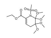 ethyl 5,5,6,6-tetramethoxy-1-(methylsulfonyl)-1,4,5,6-tetrahydropyridine-2-carboxylate结构式