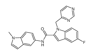 N-(1-methyl-1H-indol-5-yl)-5-fluoro-1-[(pyrimid-4-yl)methyl]-1H-indole-2-carboxamide结构式