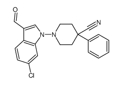 1-(6-chloro-3-formylindol-1-yl)-4-phenylpiperidine-4-carbonitrile结构式