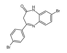 4-(p-bromophenyl)-8-bromo-2,3-dihydro-1H-1,5-benzodiazepinone-2结构式