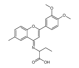 Butanoic acid, 2-[(E)-[2-(3,4-dimethoxyphenyl)-6-methyl-4H-1-benzopyran-4-ylidene]amino] Structure