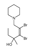 (E)-4,5-dibromo-3-methyl-6-piperidin-1-ylhex-4-en-3-ol结构式