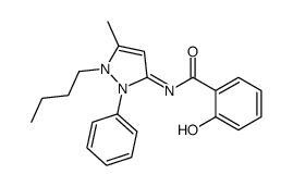 N-(1-butyl-5-methyl-2-phenylpyrazol-3-ylidene)-2-hydroxybenzamide结构式