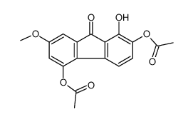 (5-acetyloxy-1-hydroxy-7-methoxy-9-oxofluoren-2-yl) acetate Structure