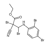 2,3-dibromo-2-cyano-3-(2,4-dibromo-anilino)-propionic acid ethyl ester Structure