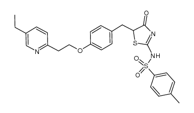 N-(5-{4-[2-(5-ethyl-pyridin-2-yl)ethoxy]benzyl}-4-oxo-4,5-dihydrothiazol-2-yl)-4-methylbenzenesulfonamide Structure