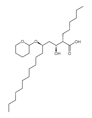 (2S,3S,5R)-2-hexyl-3-hydroxy-5-[(tetrahydro-2H -pyran-2-yl)oxy]hexadecanoic acid Structure