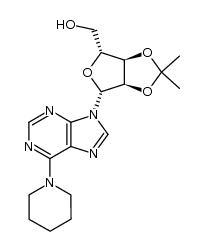 9-(2,3-Ο-isopropylidene-1β-D-ribofuranosyl)-6-(piperidin-1-yl)-9H-purine Structure