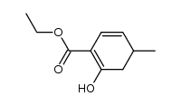 2-Hydroxy-4-methyl-1,5-cyclohexadien-1-carbonsaeure-ethylester结构式