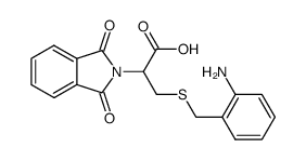 3-(2-Amino-benzylsulfanyl)-2-(1,3-dioxo-1,3-dihydro-isoindol-2-yl)-propionic acid结构式